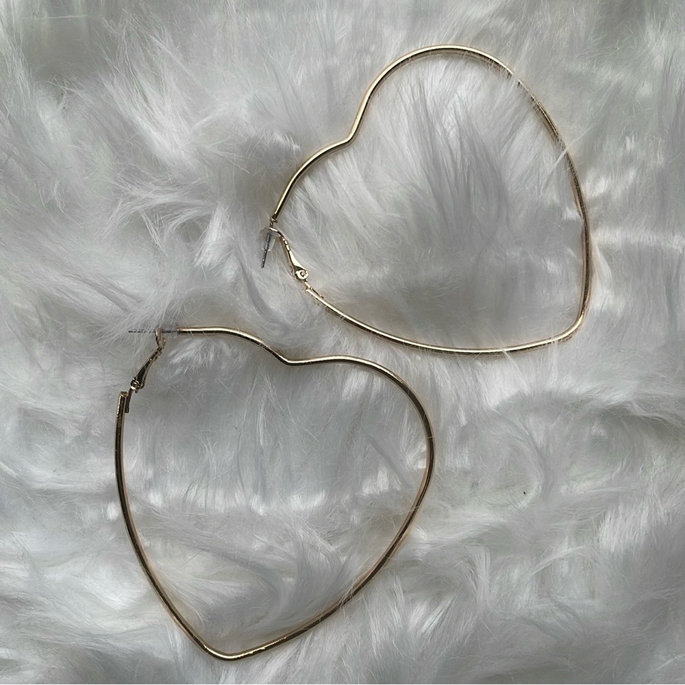 Gold Heart Shaped Hoops!